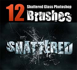PS笔刷－12个高清玻璃爆碎效果：12 high-resolution shattered glass brushes